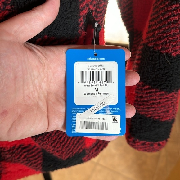 NWT Columbia Women's West Bend Full Zip Red Lily Check Print Size Medium - Picture 11 of 13